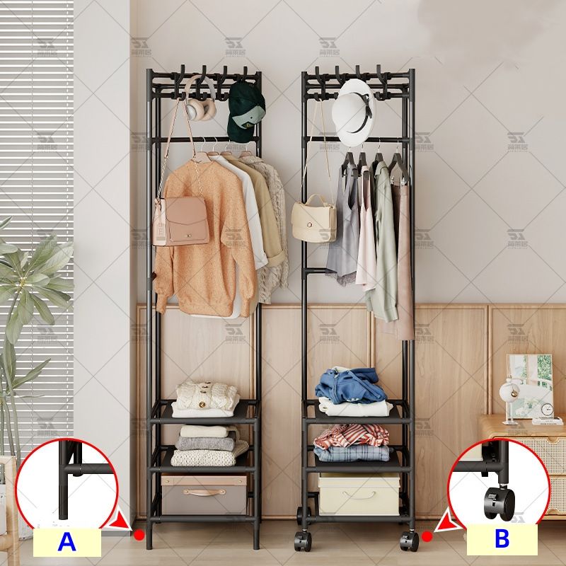 Bedroom clothes rack, hanger, shoe rack, integrated storage rack, storage rack, coat rack