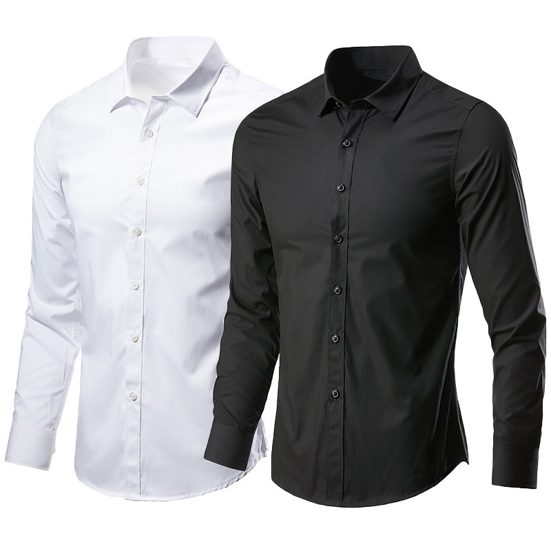 1-3 Plain Long Sleeve Shirt - White/Black/Sky Blue