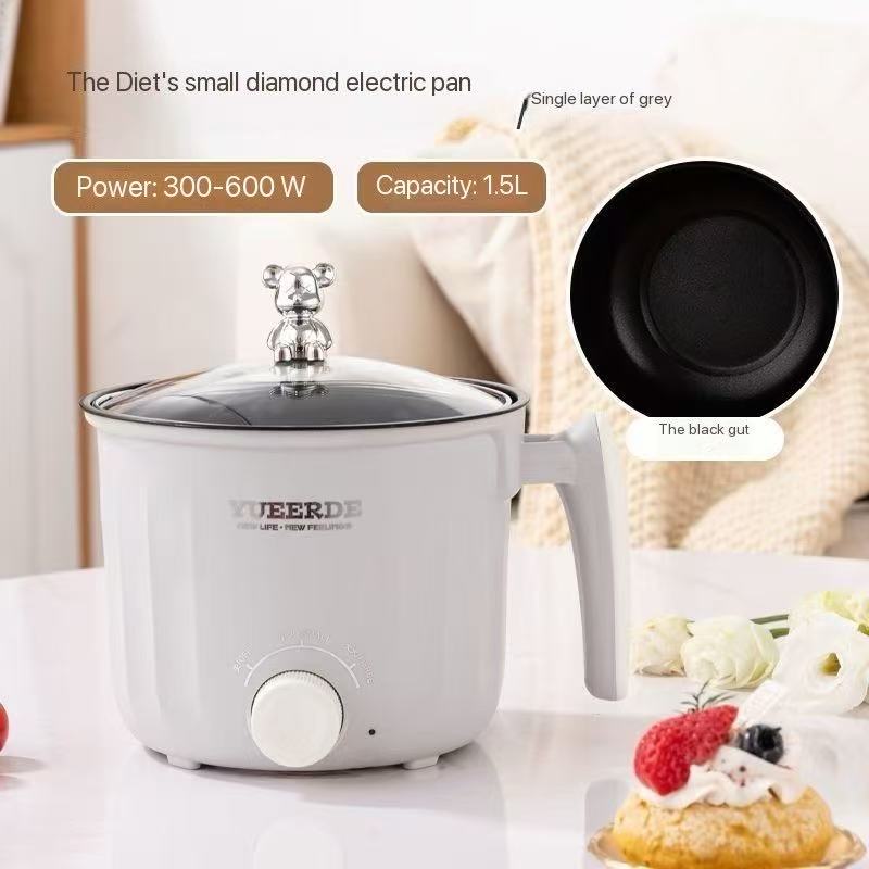 Student Dormitory Multi-function One-piece Electric Cooking Pot Home Use Knob Non-stick Pot Small Instant Noodles Pot Electric Pot