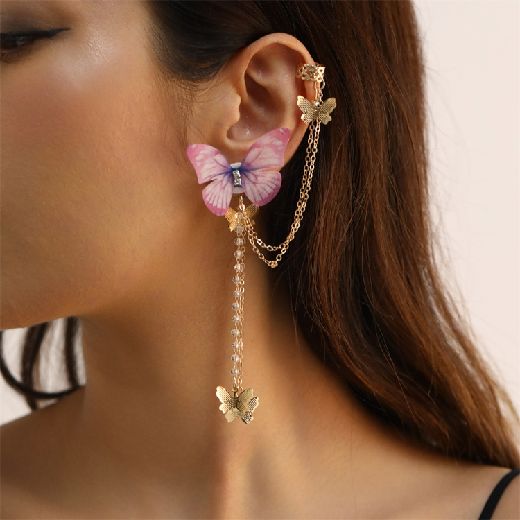 Earring Single butterfly ear clip earrings Fashion Style Tassel Butterfly Earrings CRRSHOP women fashion trend jewelry holiday gifts present