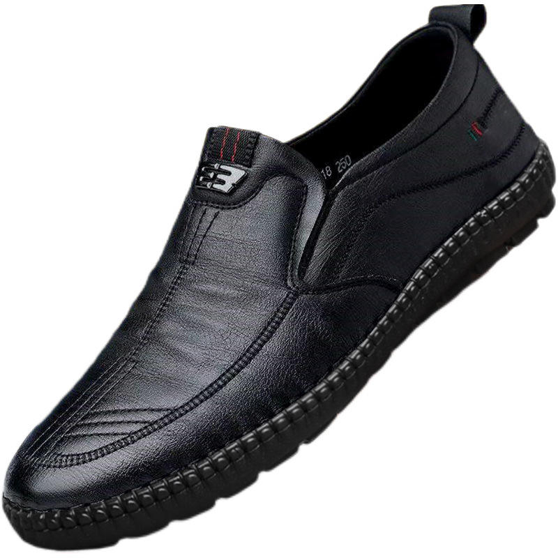 P818 New Casual Men's Shoes Soft Leather Bean Shoes Business Casual Shoes