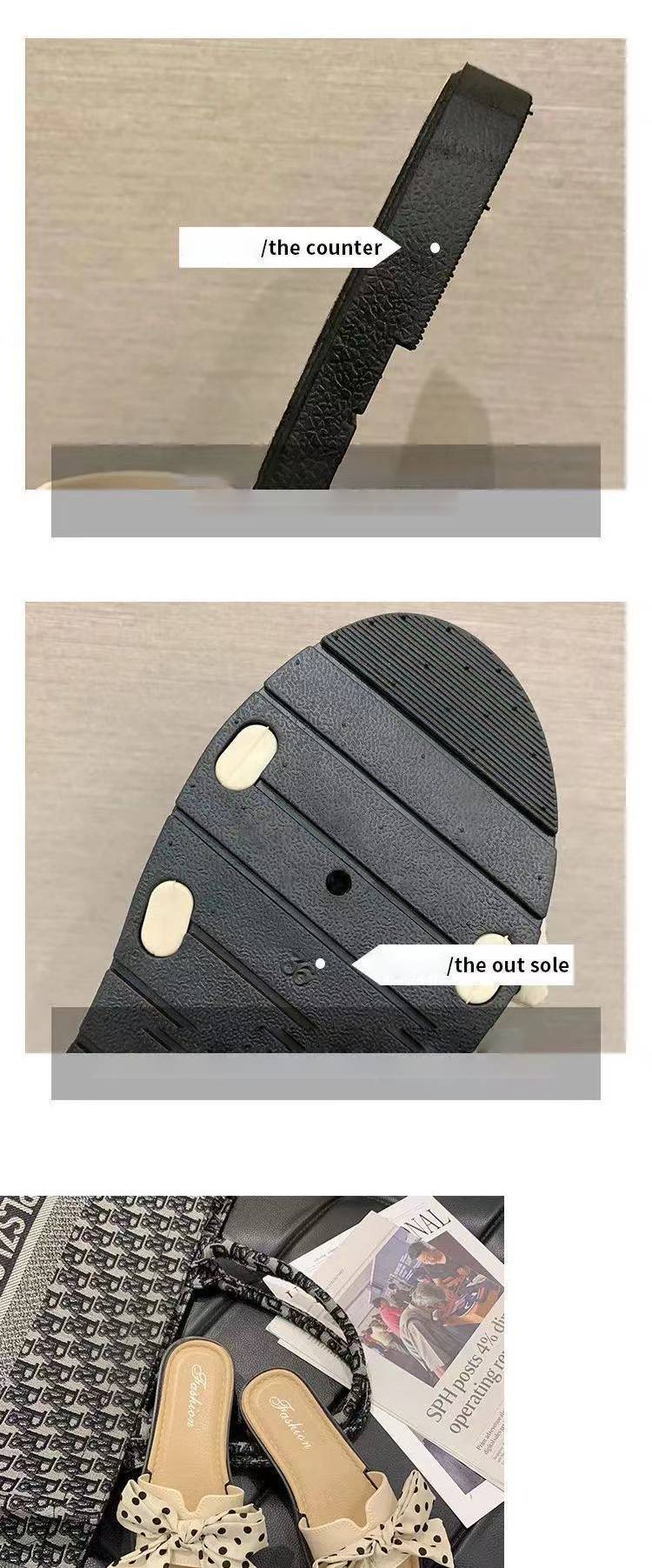 All-match non-slip one-word sandals and slippers