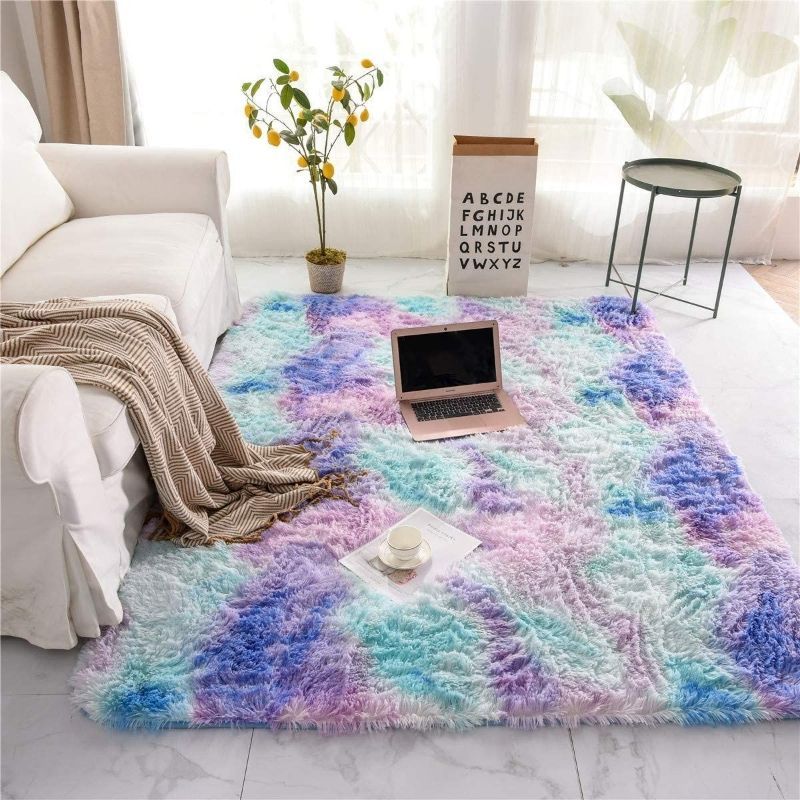 80*160cm,80*200cm,100*200cm ,100*160cm Tie dyed solid color long hair living room carpet free shipping CRRSHOP minimalist bedroom sofa coffee table carpet