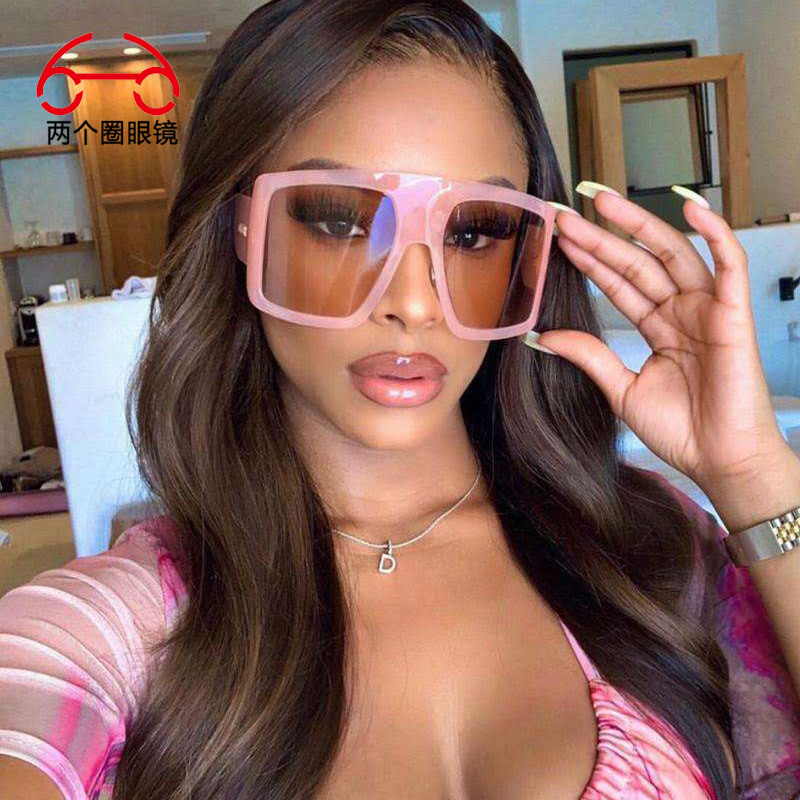 New fashion big frame sunglasses Gradual color sunglasses European and American fashion sunglasses