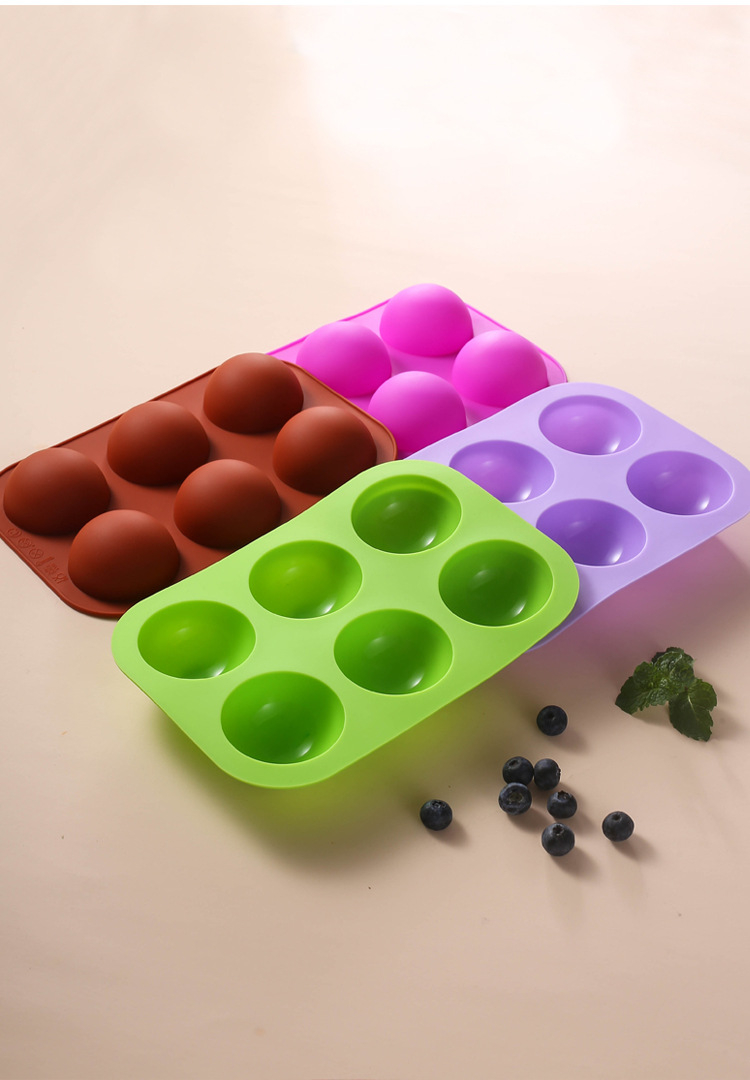 KU-21037 Half Ball Sphere Silicone Mold Round Cake Chocolate Pastry Bakeware Stencil Pudding Jello Soap Bread Candy Baking Moulds Kitchen