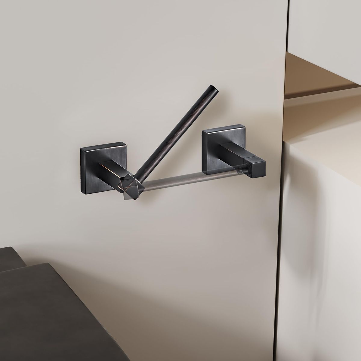 Toilet Paper Holder Matte Black Double Post Pivoting Square Tissue Holders Roll Holder Hangers Toilet Paper Modern Wall Mounted, Commercial Bathroom Toilet Paper Roll Holder
