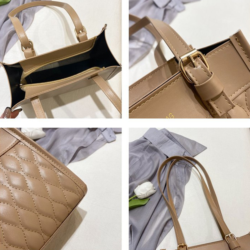 Women's Shoulder Bag New Rhombus Embroidery Women's Bag Cross Body Bag Fashion Tote Bag
