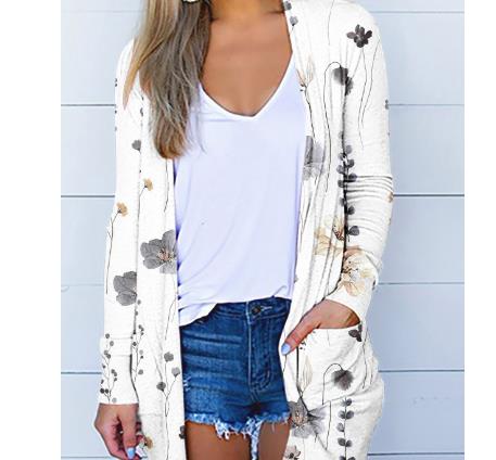 1043 Women's New Summer Cardigan Sunscreen Clothing Printed Thin Coat