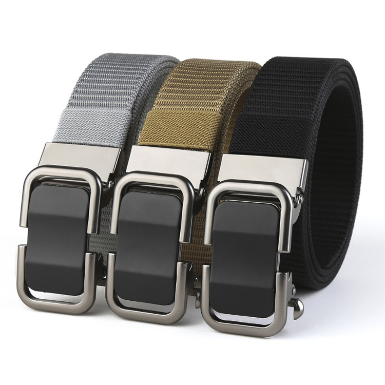 125cm Men's and Women's  Alloy Automatic Buckle Tactical Belt Nylon Canvas Various Pants with Clothing Shoes Bags