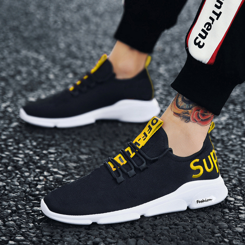 1102 Men's Casual Shoes Breathable Fabric Lace Up Running Shoes Wear-Resistant and Antiskid Men's Shoes