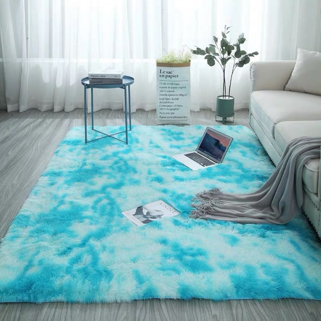 Tie Dye Area Rug for Bedroom Living Room Fluffy Shaggy Gradient Faux Fur Carpet for Kids Adults Fuzzy Plush Home Decor Floor Mat