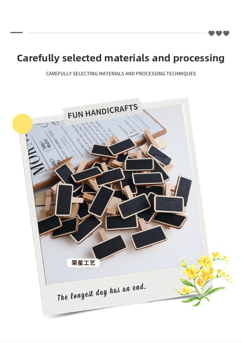 Mini chalkboard clip wooden display price tag sticky note clip mini photo clip small chalkboard