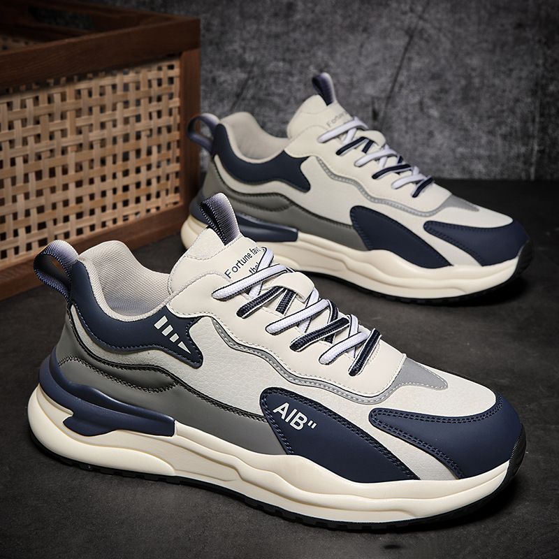 Gump men's shoes autumn leather sports shoes men's casual shoes running non slip high dad tide shoes