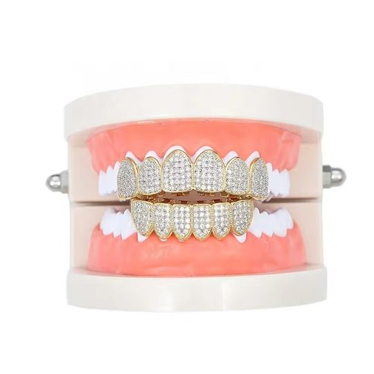 Hip-hop grill crushed ice jewelry braces micro-inlaid zircon personality trend jewelry colorful TeethGrillz