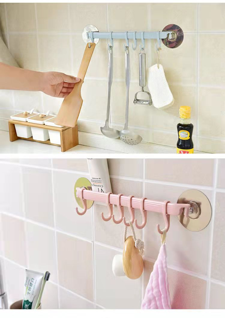 Strong family hook six row hook, bathroom hanger 