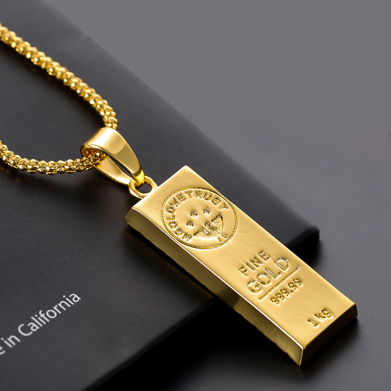 MGOLD WE TRUST Australia Gold Bar Pendant Necklace Hip Hop Popular Jewelry