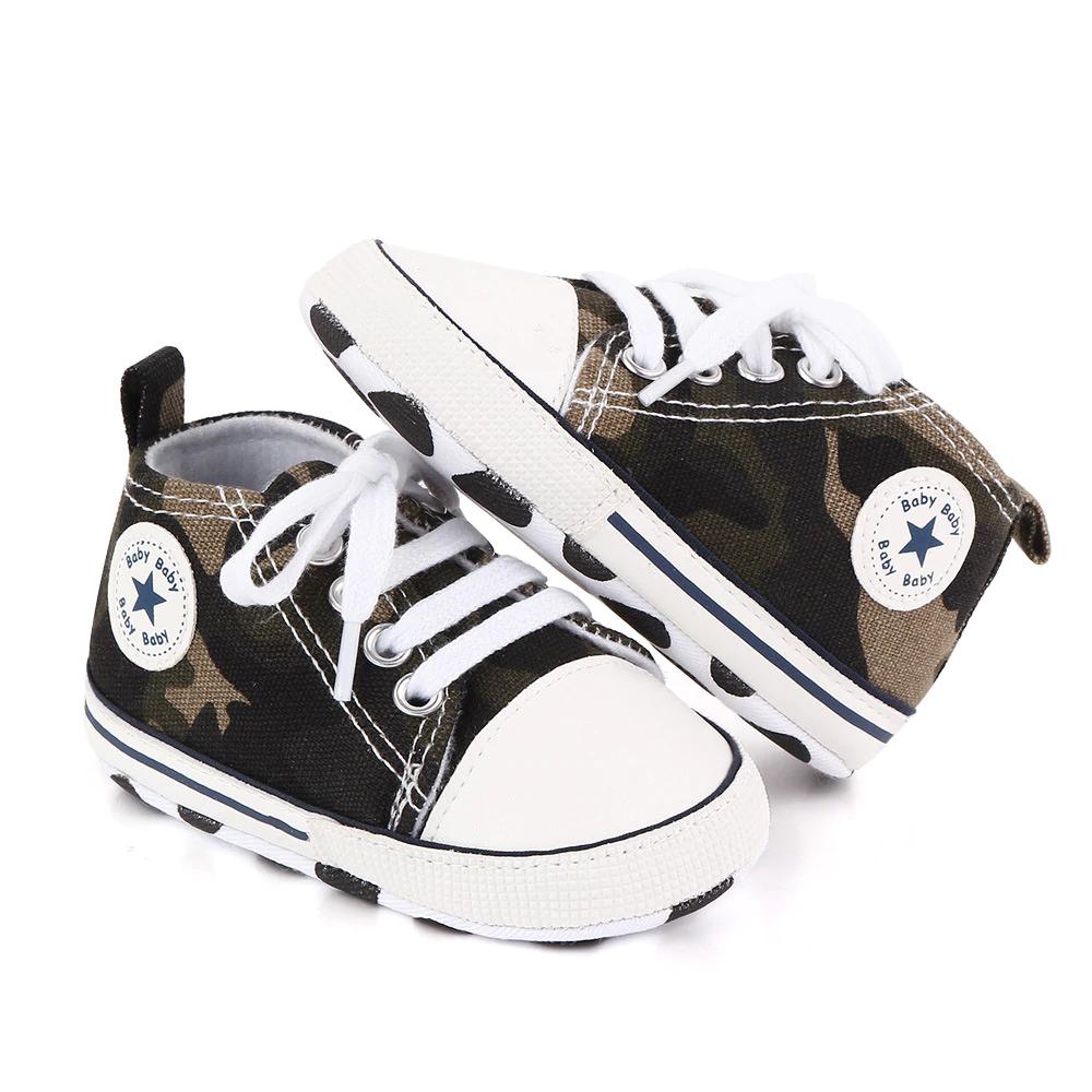 Baby Canvas Classic Sports Sneakers Newborn Baby Boys Girls Print Star First Walkers Shoes Infant Toddler Anti-slip 