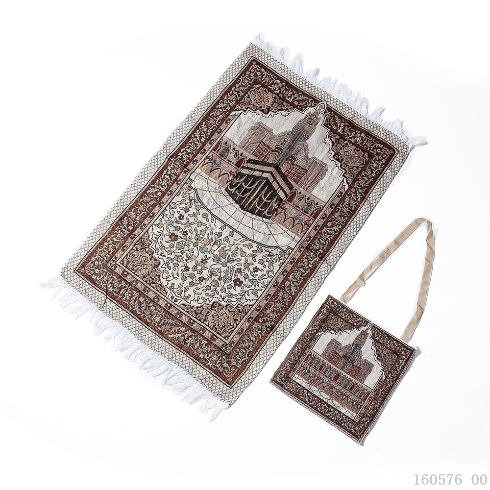 Muslim prayer blanket CRRshop free shipping hot sale Eid al Fitr popular present Worship blanket Carpet+ bag 2-piece set 