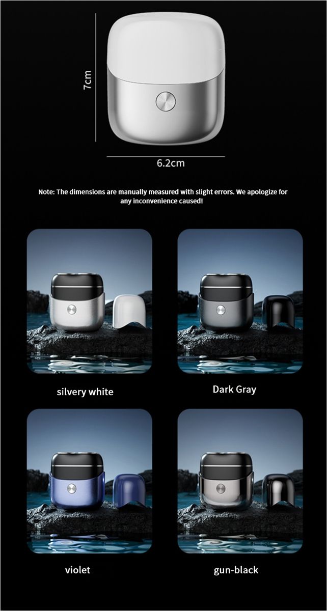 New mini electric shaver, fully washable with dual magnetic heads, suitable for home use and portable, men's facial hair trimmer