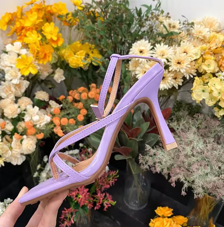 Bottega Veneta Stretch Tangerine Leather Ladies luxury Fashion Brand Square Head High Heels