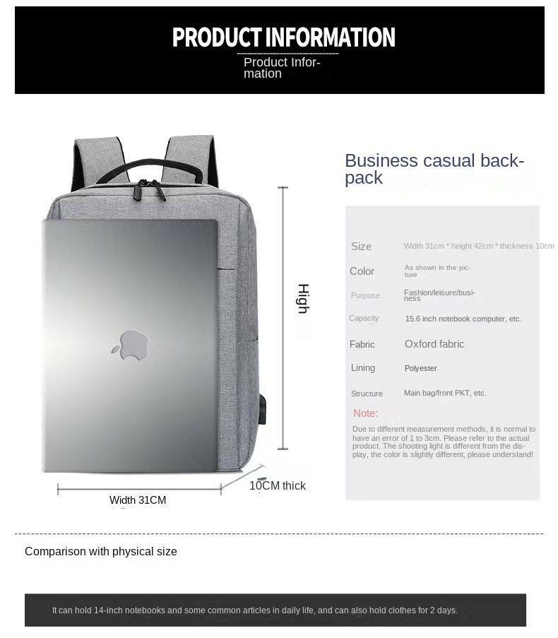 Computer Backpack Large Capacity Computer Backpack Unisex Classic Backpack
