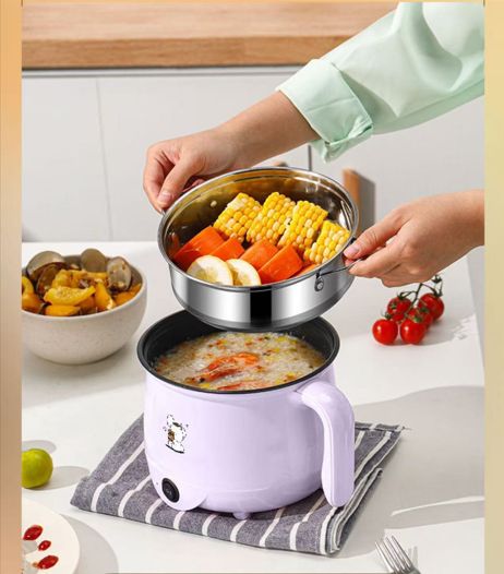 Hot-selling portable multi-functional electric cooking pot, electric hot pot, mini instant noodle pot, with a thickened non-stick inner pot.