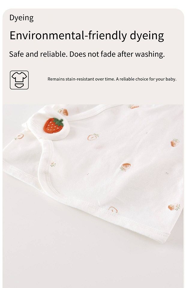 Newborn Ice Ceramic Cotton Kimono Top, No Bone Stitching Baby Half-Back Shirt, Breathable Wrap-Around Top with Magic Tape, Double Belly Protection, 52-59cm