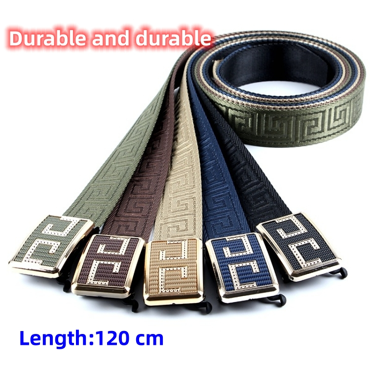 Unisex Nylon waistband Breathable weave Fine craftsmanship thickening Embossing Double G canvas fashion Automatic buckle belt length 120 cm 3.8cm wide Woven nylon tape CRRSHOP male female belt Holiday gifts