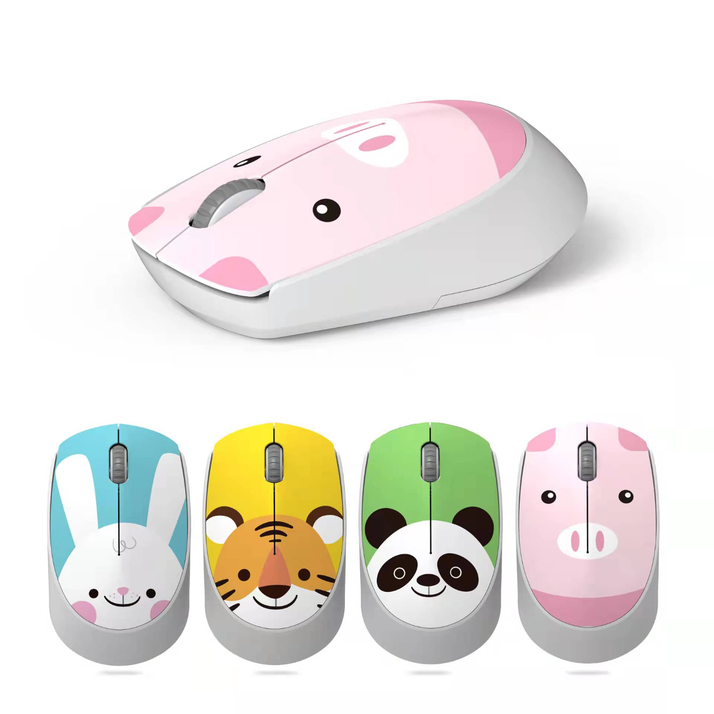 Wireless Sensitive Silent Laptop Computer Mouse Cartoon Cute Panda Tigher Pig Rubbit Portable Business Friends Gift Office Items
