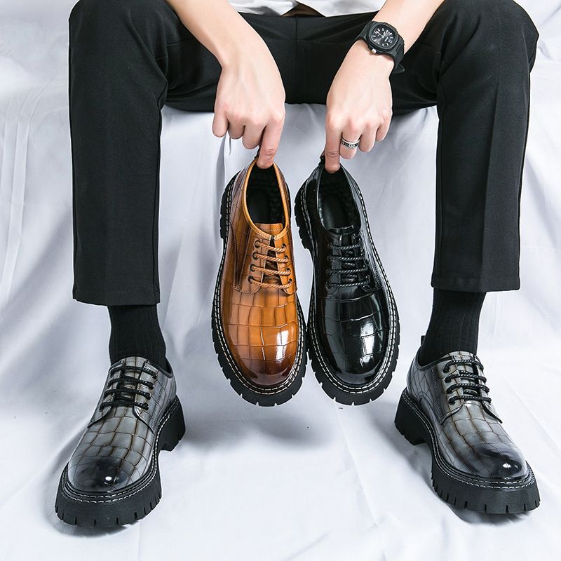 New men's thick-soled height-increasing club fashion shoes for Spring and Autumn 2025 cross-border large-sized men