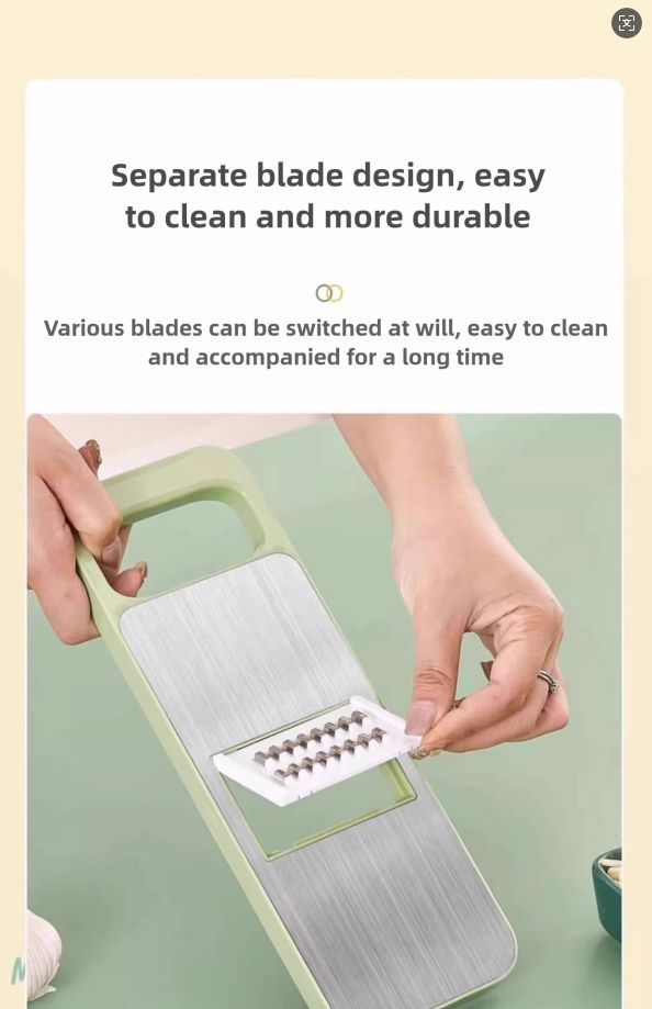 Multifunctional Vegetable Slicer knife, Chopper with 5 Interchangeable Blades,Vegetable cutter chopper