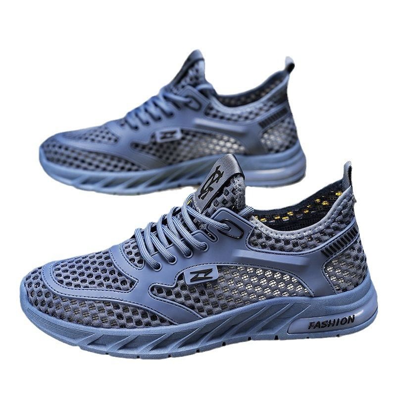 Sneaker Man Shoe Sneaker Boy Men's Summer New Hollow Breathable Casual Versatile Mesh Shoes Soft Soled Wear-Resistant Running Mesh Sports Sneakers