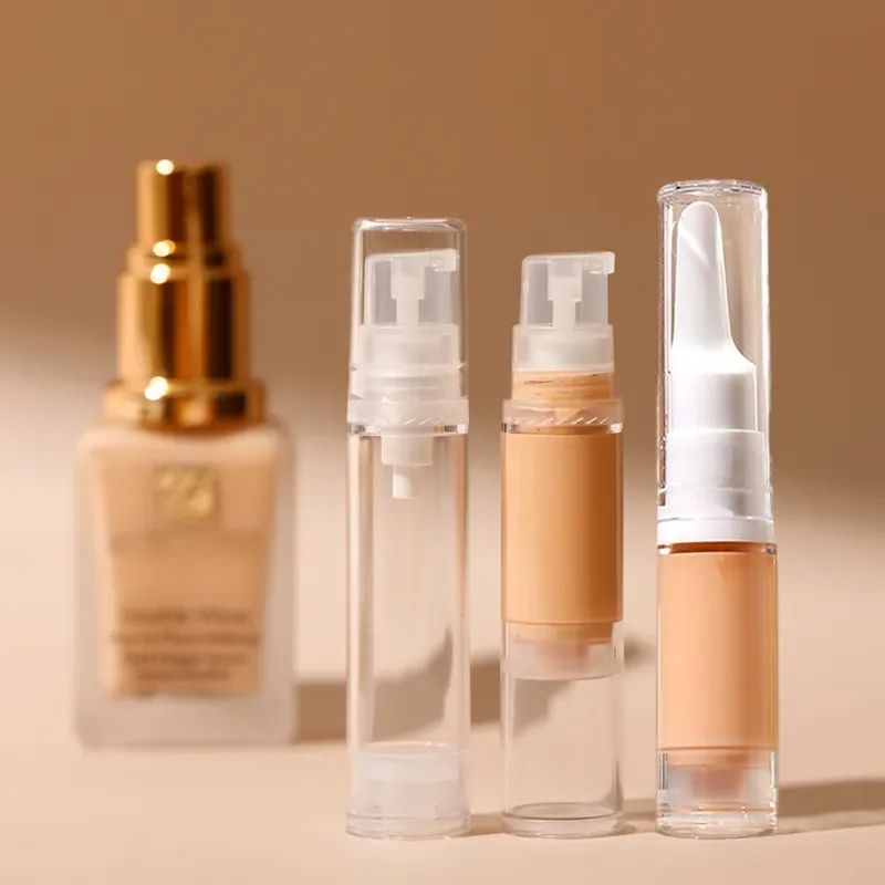 5pcs Liquid Foundation Travel Bottle 5/10/15ml Cosmetics Eye Cream Vacuum Fine Mist Spray Bottle Travel Portable Refillable Bottles