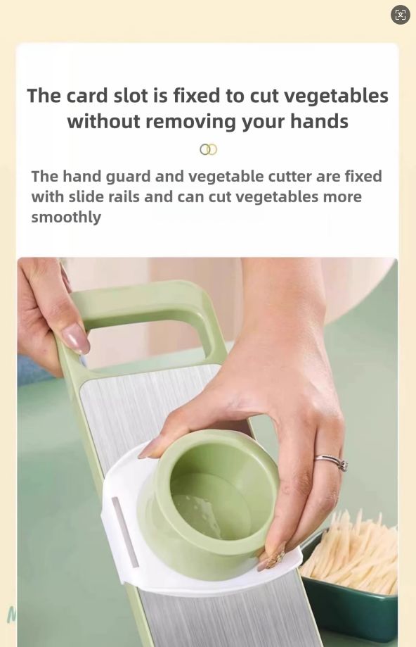 Multifunctional Vegetable Slicer knife, Chopper with 5 Interchangeable Blades,Vegetable cutter chopper