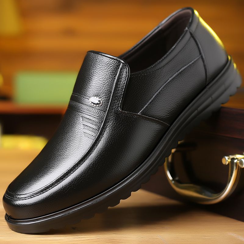 【Genuine Cow Leather】Men Classic Leather Shoes For Wedding Business Man Loafers Male Business Dress Footwears Of Black Brown