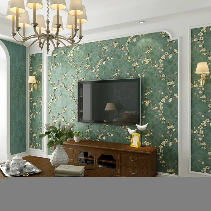 Green 3d Floral Embossed Wallpaper Living Room Bedroom Home Decor Wall Paper Roll Wedding Room Wall Covering Solid Flower Murals