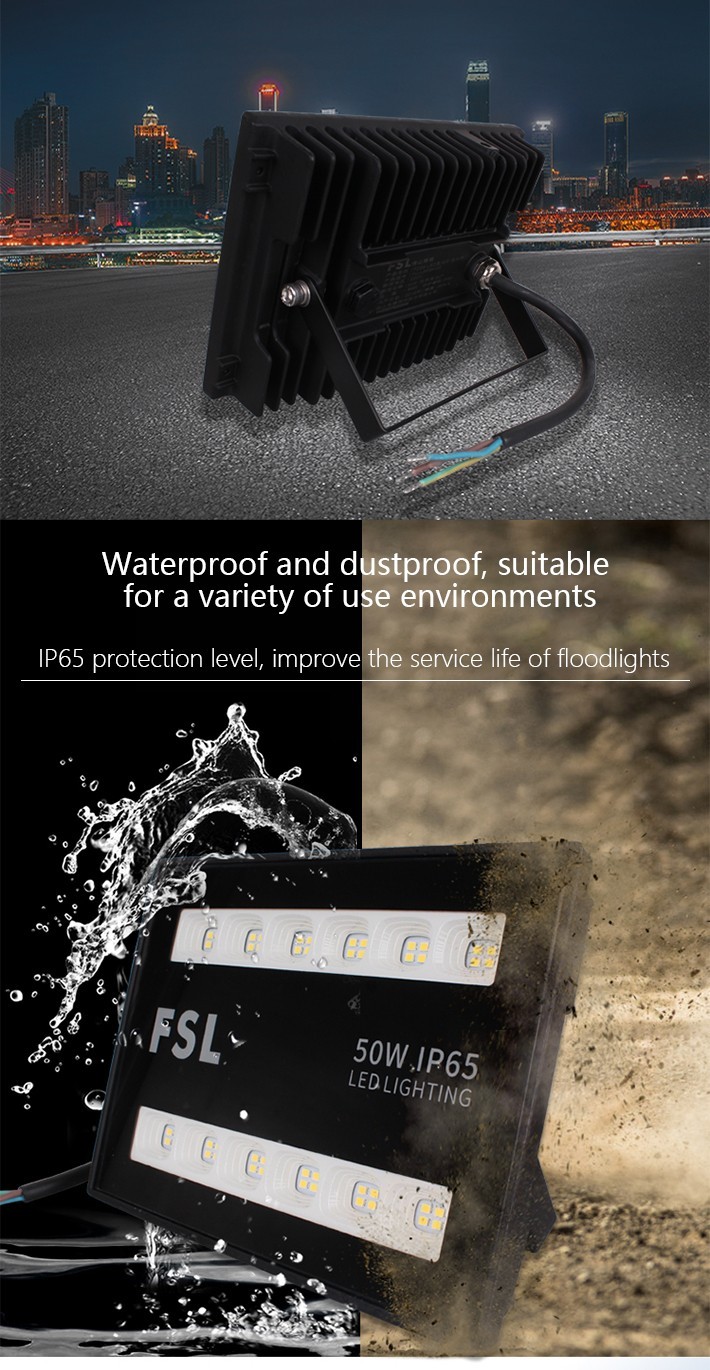 FSL 150W LED Flood Light, 15,000lm Super Bright Security Lights, IP65 Waterproof Outdoor Flood Light, 6500K Daylight White Floodlight for Yard, Garden, Playground, Garages, Basketball Court