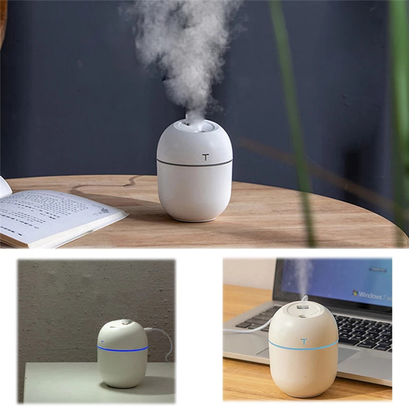 New 220ML Mini Ultrasonic Air Humidifier Aroma Essential Oil Diffuser for Home Car USB Fogger Mist Maker With LED Night Lamp