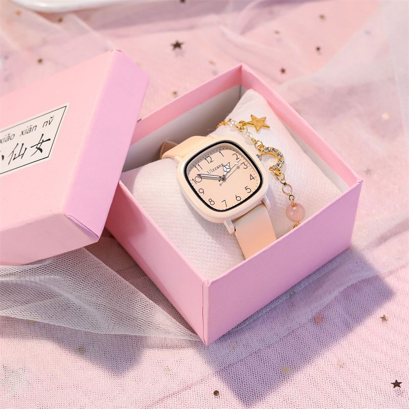 SY04 Children's New Square Quartz Watch Solid Color Waterproof Watch