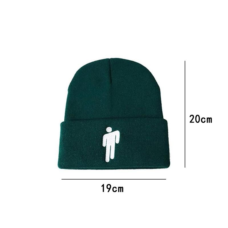 New Creative Autumn and Winter Billie Eilish Knitted Hat Pullover hip-hop Hat Woolen Hat