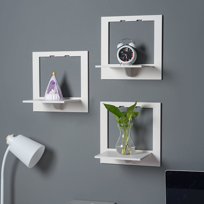 No drilling required, flower rack, living room wall mounted shelf, bedside decorative shelf, wall mounted shelf CRRSHOP Storage Rack free shipping 