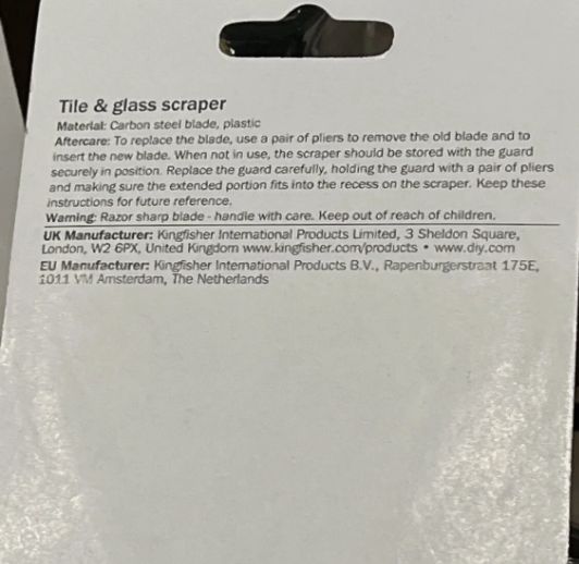  DIALL TILE & GLASS SCRAPER Removing Dirt, Grout Of Tiles, Carbon Steel