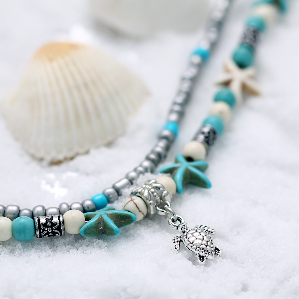 PZCC1879 Puka Shell Anklet for Women Summer Natural Cowrie Adjustable Ankle Bracelet, Handmade Boho Hawaiian Beach Seashell Jewelry for Girls