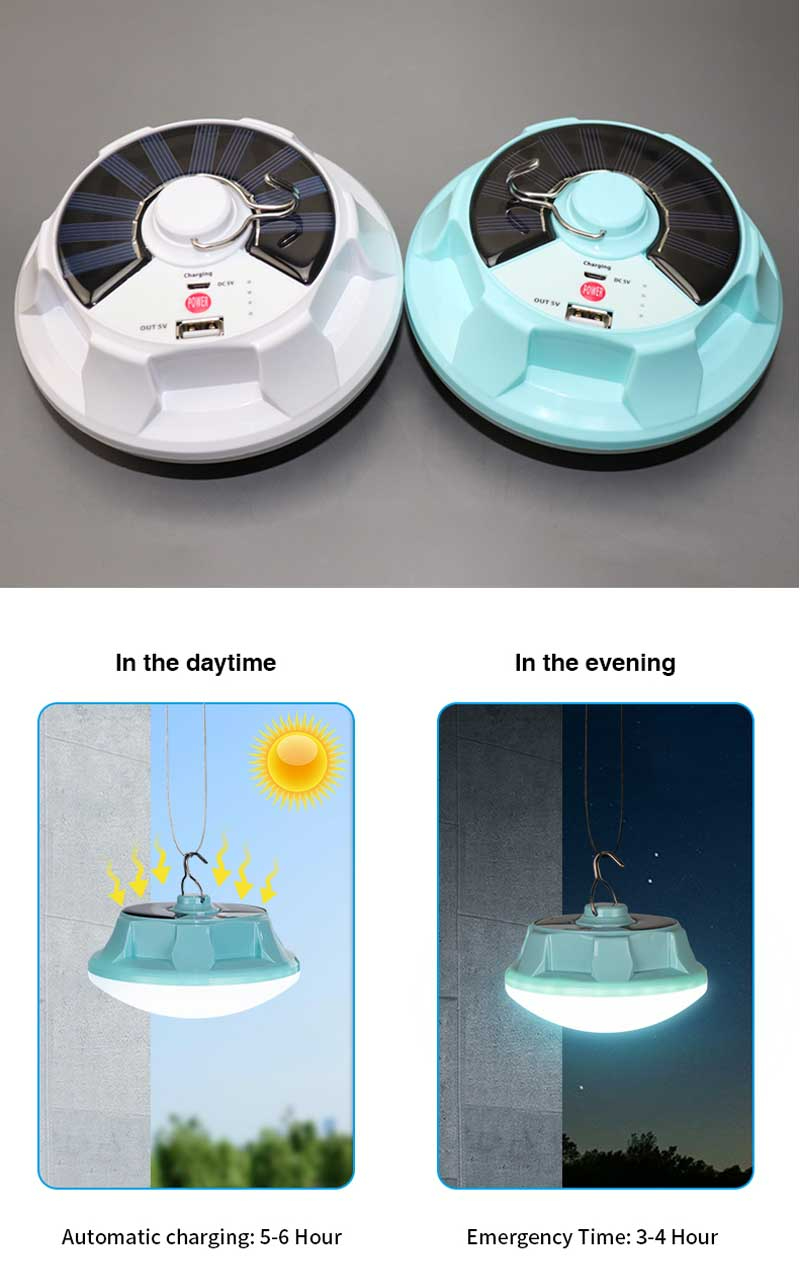 Glory lights Portable USB Rechargeable Remote Control Solar Charge Lantern LED Bulb Lamp Power Off Emergency Night Light Outdoor Camping Tent