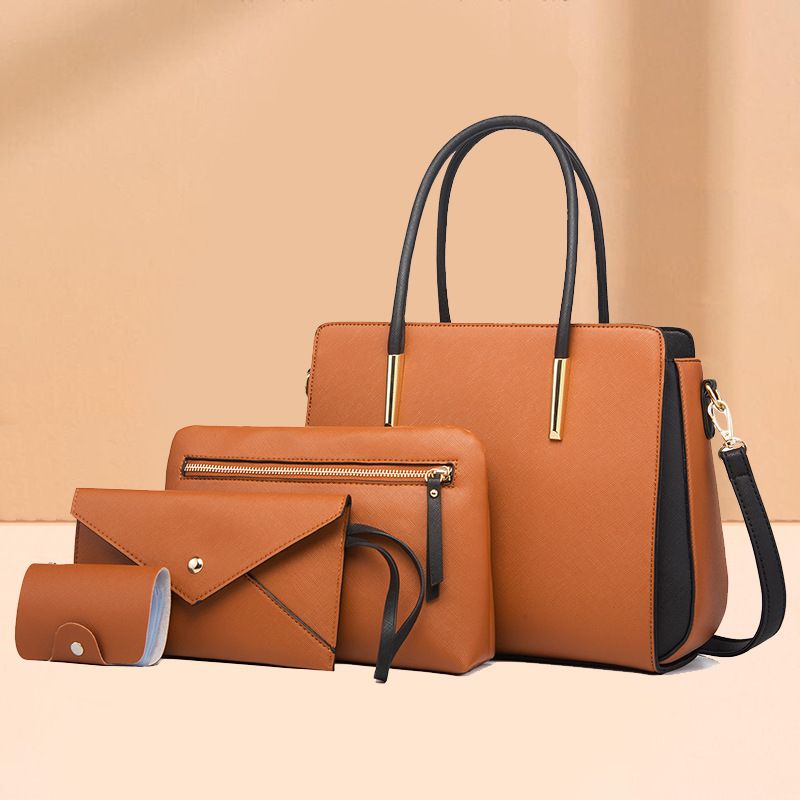 Bag woman 2024 new fashion women's bag color matching four-piece set bag fresh crossbody shoulder bag handbag
