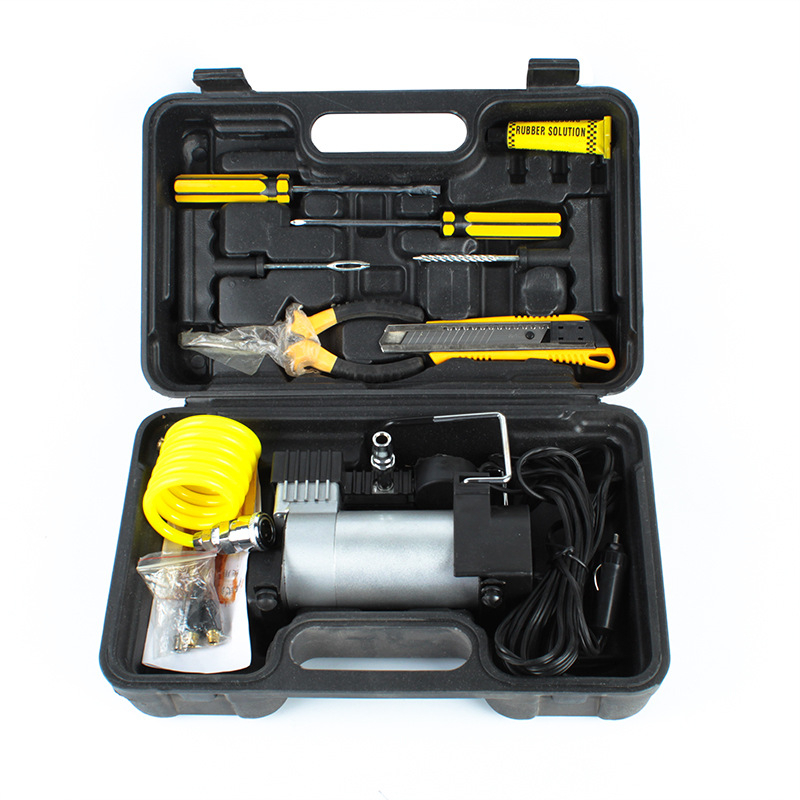 Car air pump 150PSI rotor type car tire air pump 12V vehicle toolbox set single-cylinder air pump