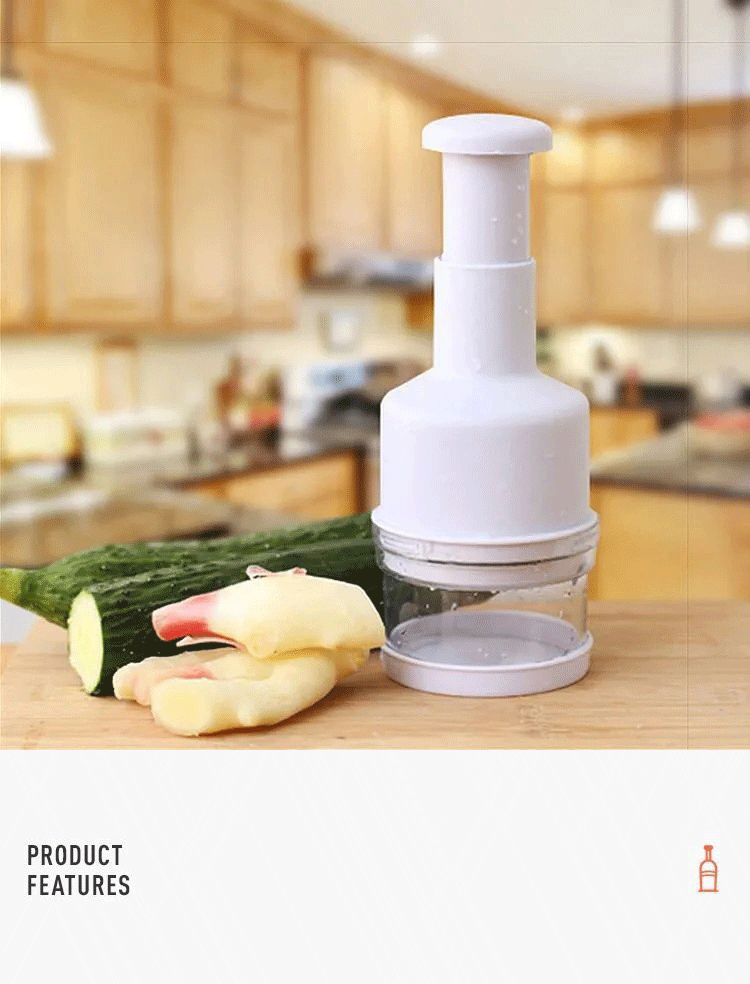 Slap Press Manual Food Chopper,Stainless Steel Hand Dicers Mincer Chopper,Sharp Mini Chopper Cutter for Fruit,Vegetable, Garlic,Nut,Salad
