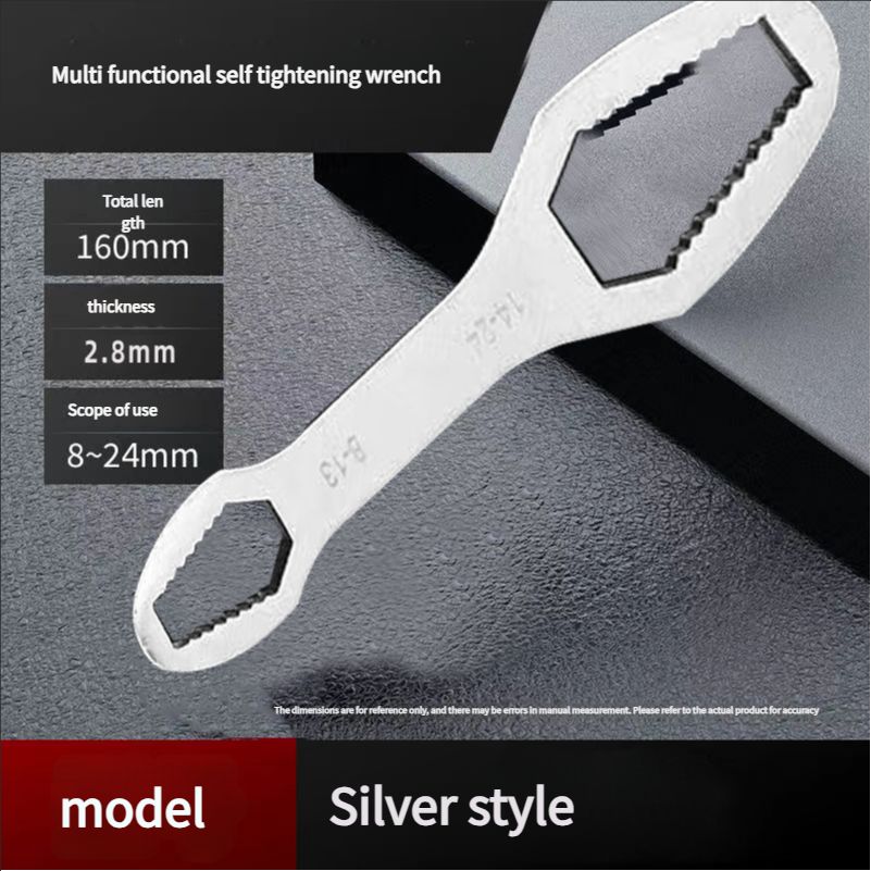 Small super-hard steel wrench multi-function double-head self-tightening wrench universal plum blossom universal wrench