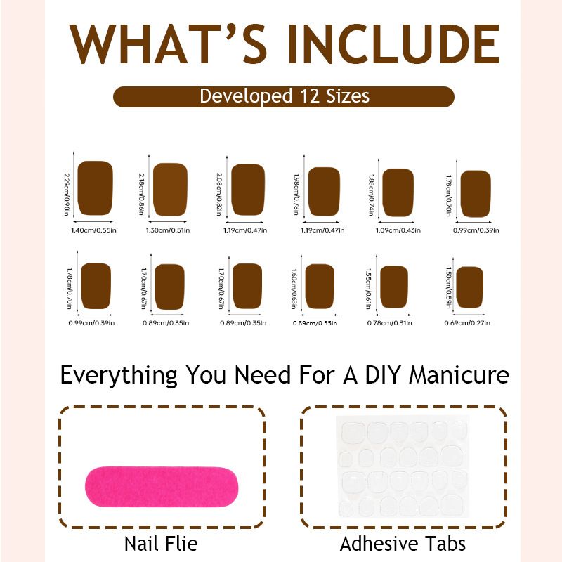Wearing nail nail strips, long square shaped nail pieces, three-dimensional effect, wearing nail fake nail strips, fresh and clean nail nail patches
