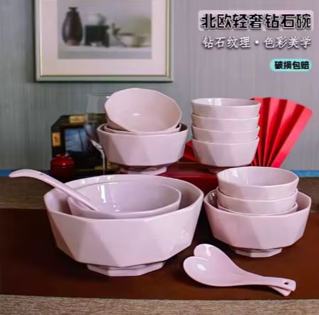 Simple Classic Design Ceramic Diamond Plate Dish Porcelain Charger for Party Diamond Bowl Tableware